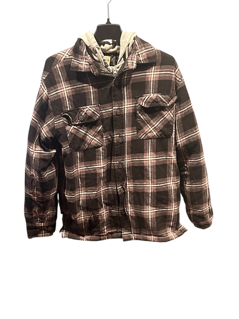 Red Head Brand Co. Flannel Sweatshirt Hoodie Size M Zippered Dual Layer